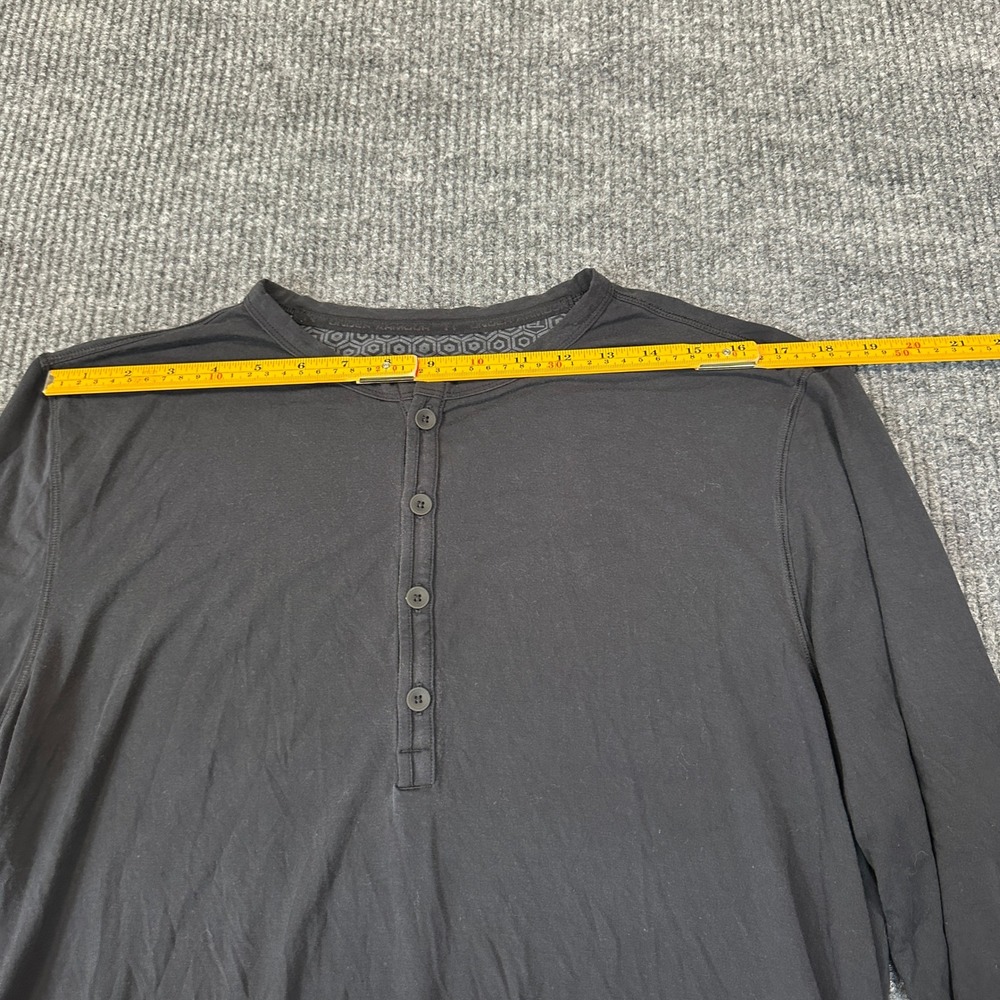 Under Armour Athlete Recovery Sleepwear Henley Mens Large Black 3/4 Sleeve Shirt - Picture 4 of 8